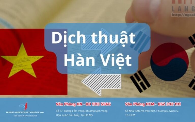 Trung tâm dịch thuật Hàn Việt uy tín – Dịch thuật Vinasite