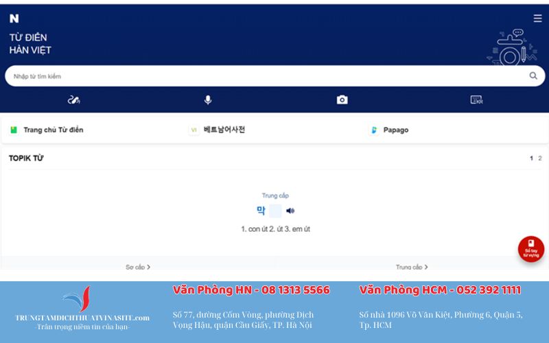 website dịch tiếng Hàn online miễn phí
